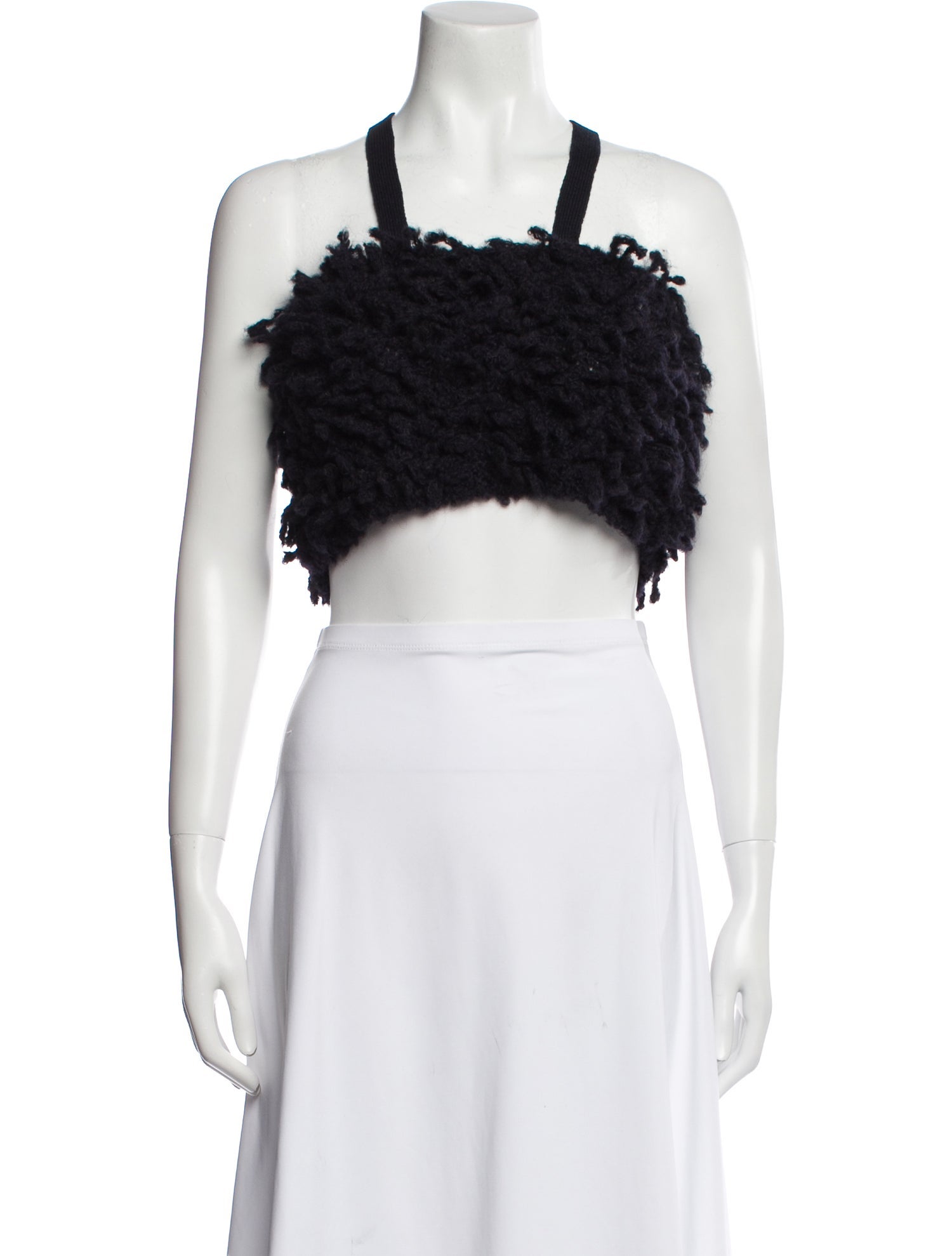 Sunnei Wool Square Neckline Crop Top