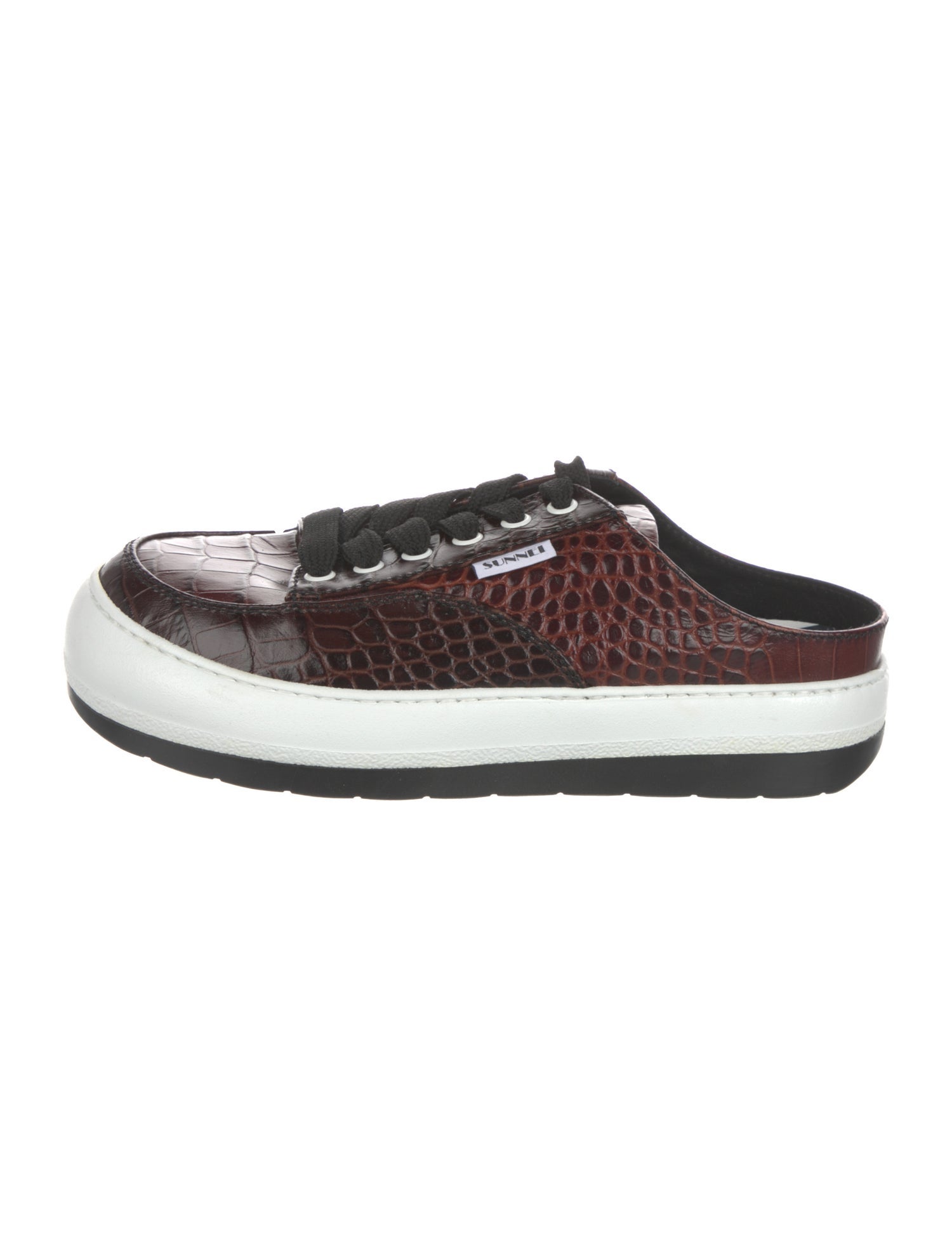 Sunnei Leather Animal Print Sneakers