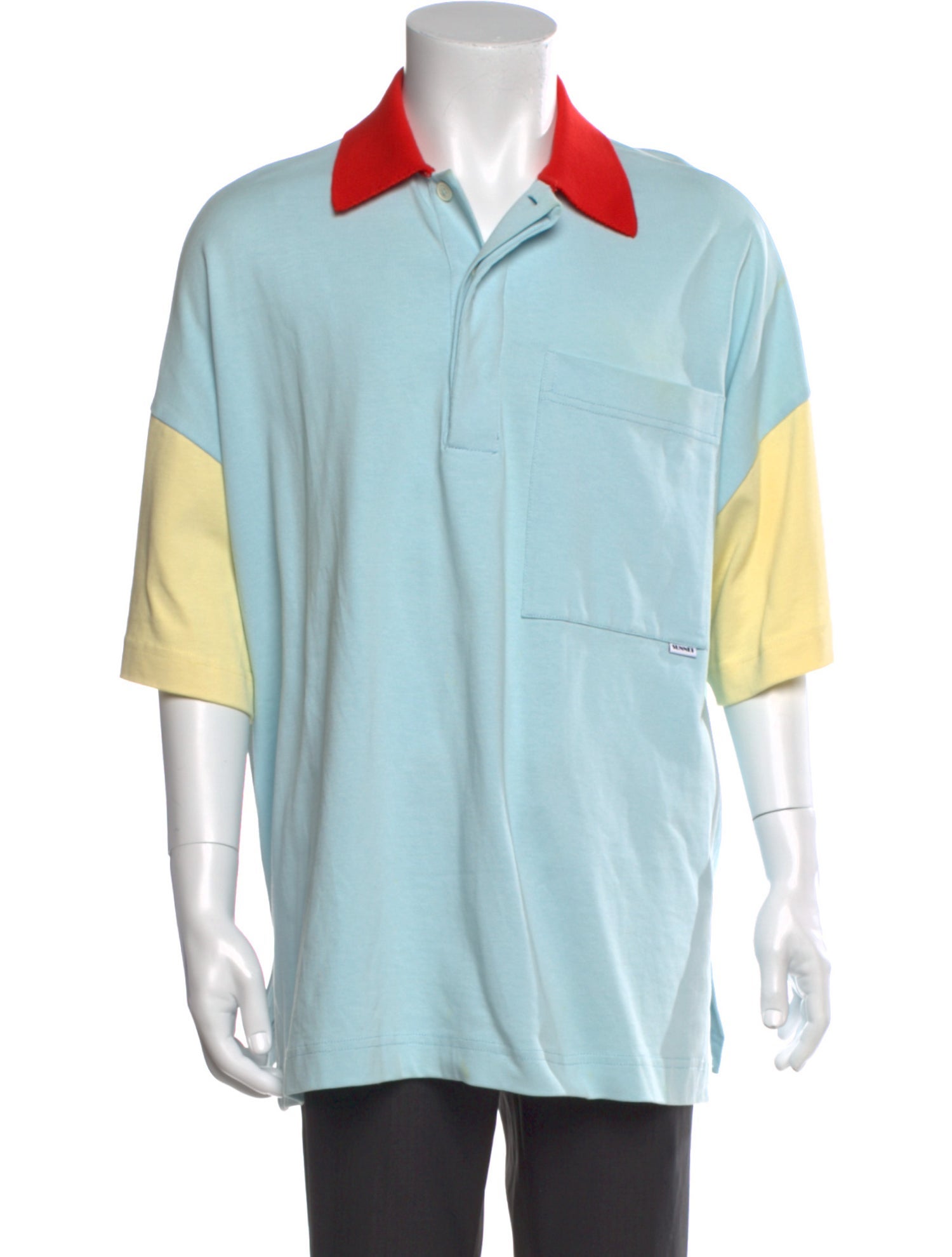 Sunnei Colorblock Pattern Collar Polo Shirt