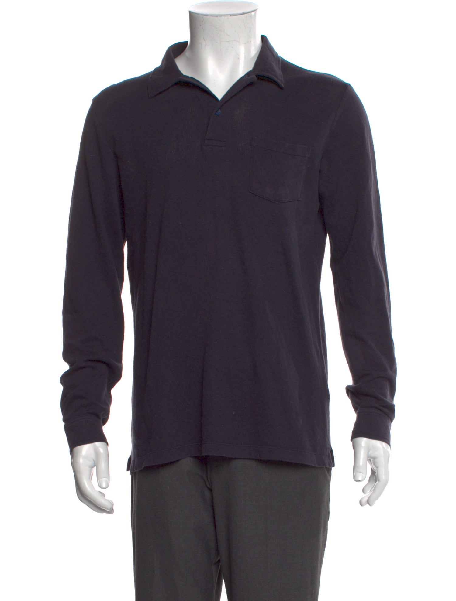 Sunspel Collar Long Sleeve Polo Shirt