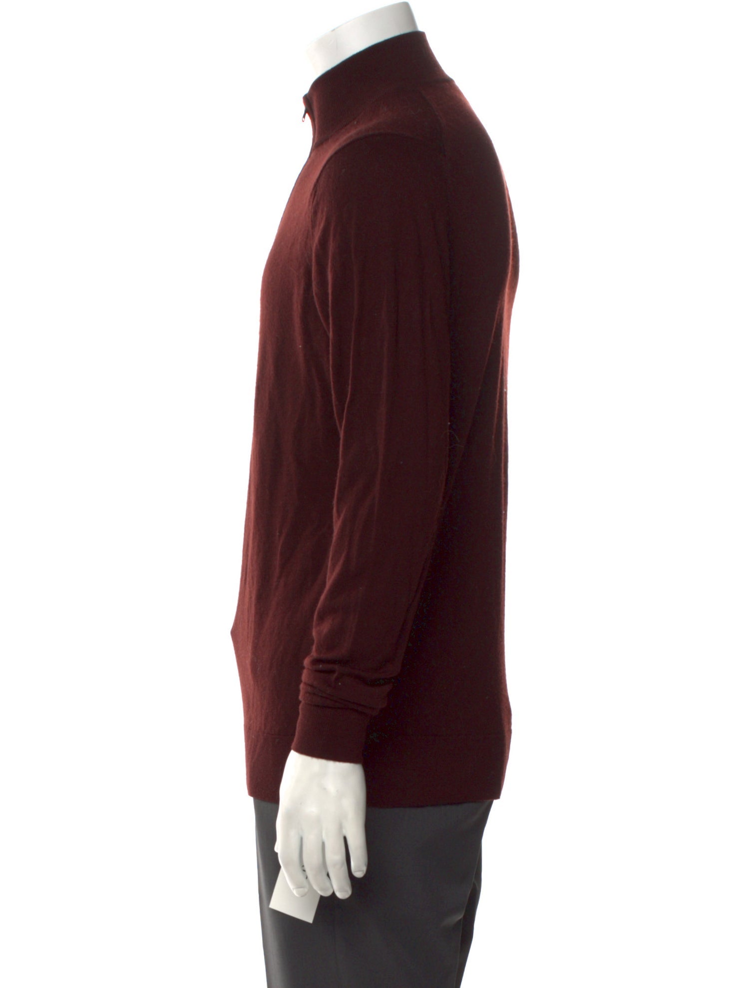 Sunspel Merino Wool Mock Neck Polo Sweater