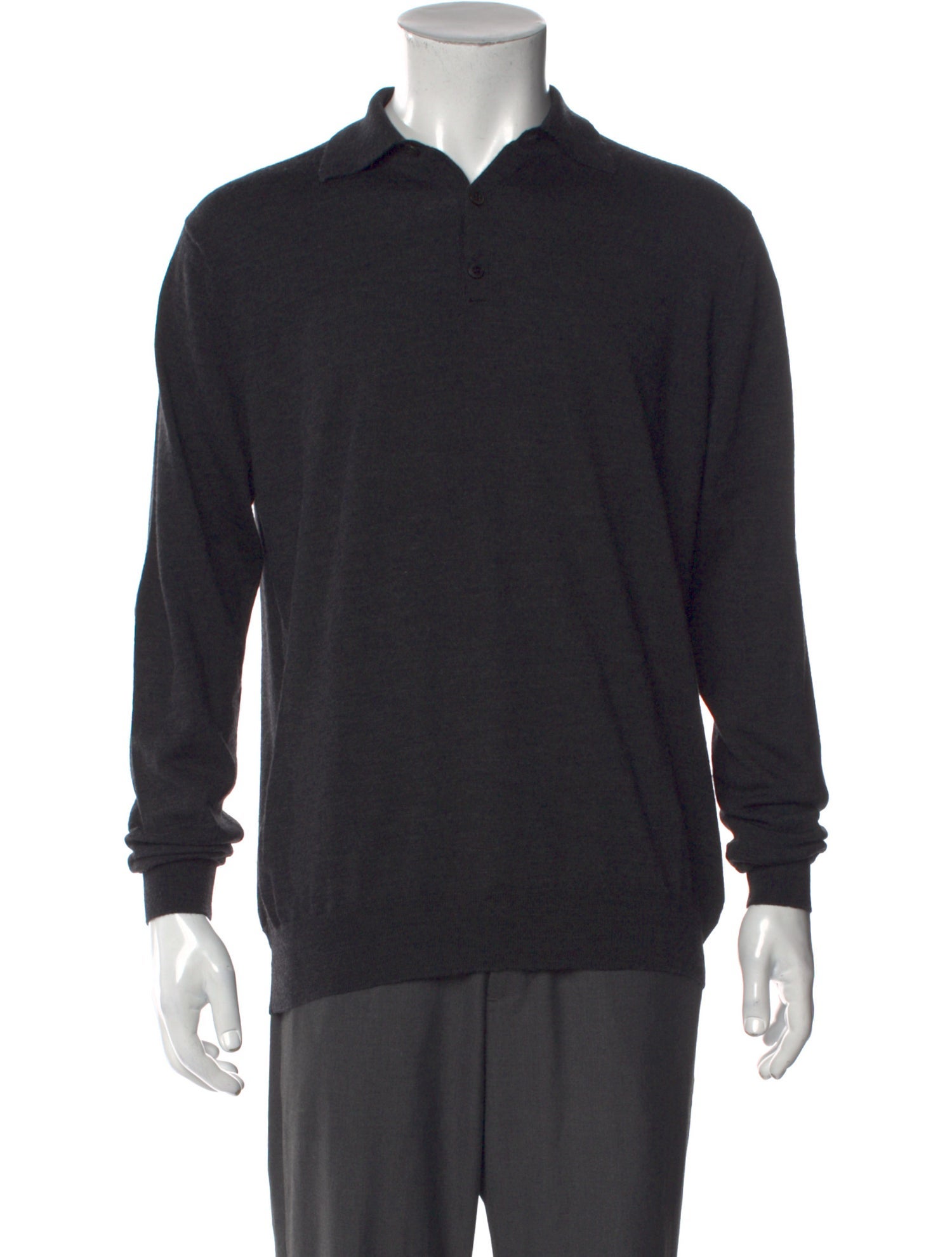Sunspel Merino Wool Crew Neck Polo Sweater