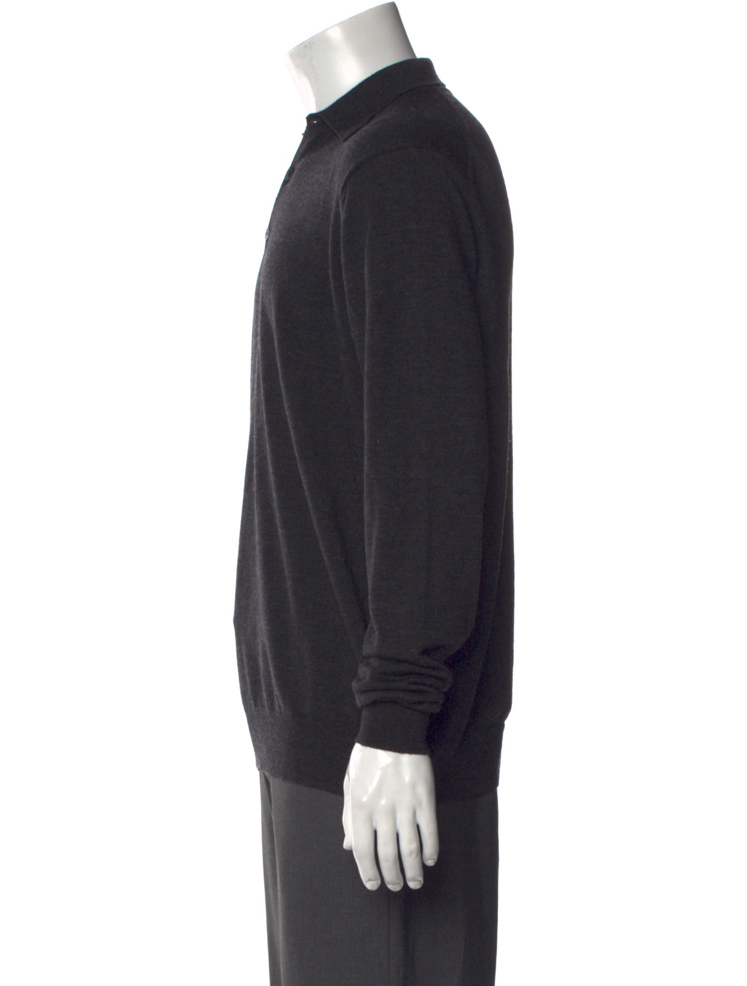 Sunspel Merino Wool Crew Neck Polo Sweater