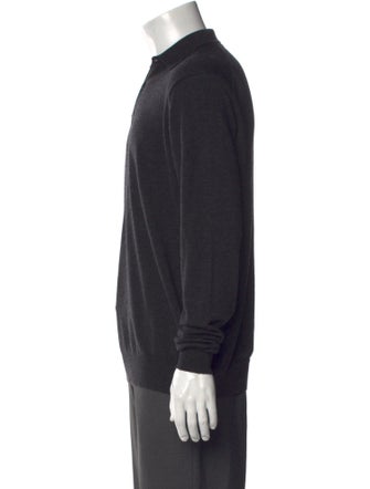 Sunspel Merino Wool Crew Neck Polo Sweater