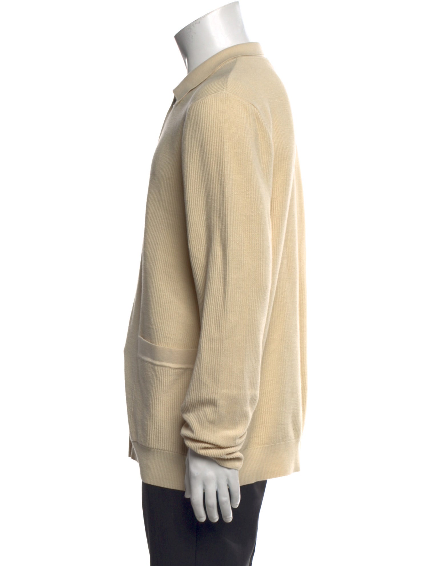 Sunspel Mock Neck Long Sleeve Cardigan