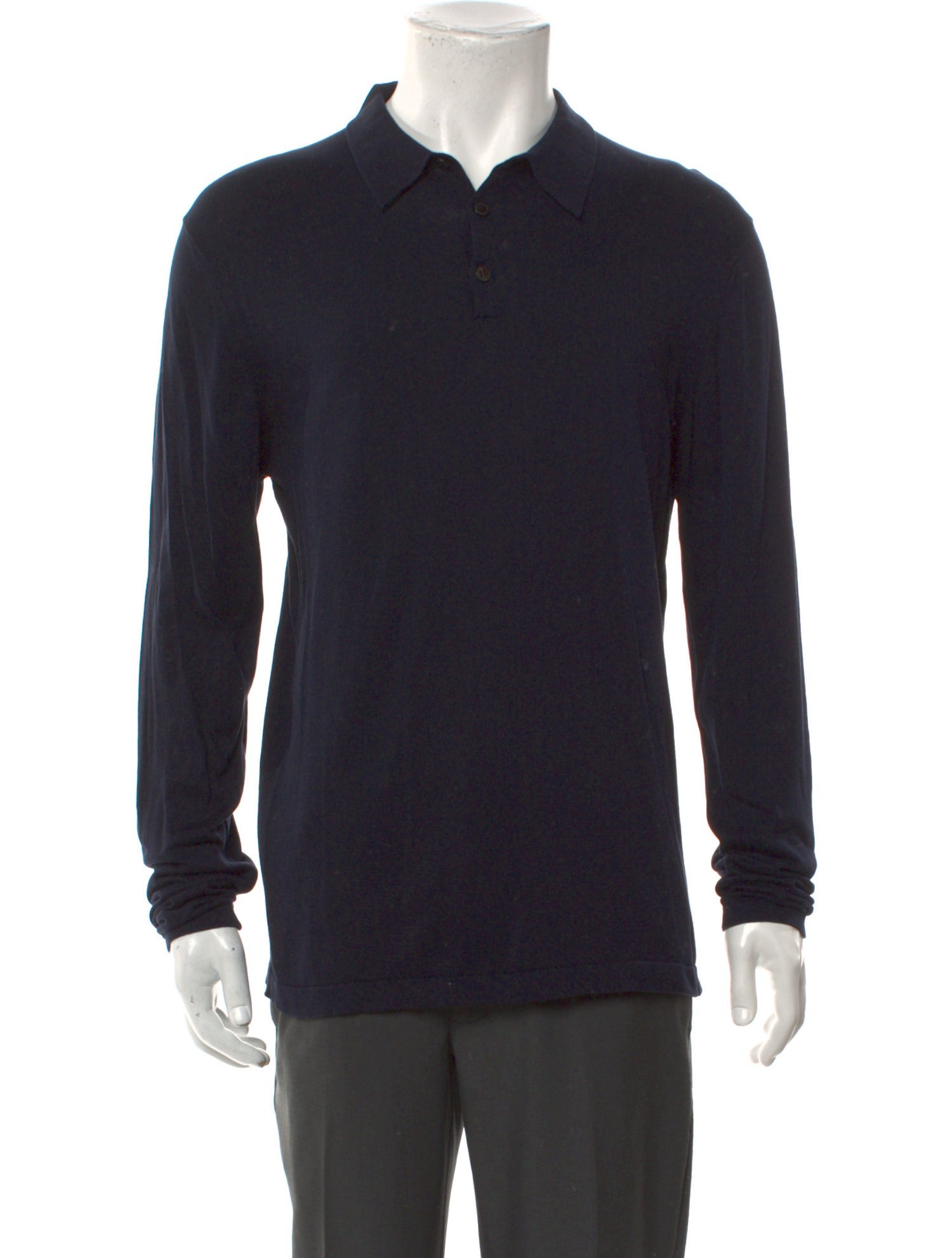 Sunspel Collar Long Sleeve Polo Shirt