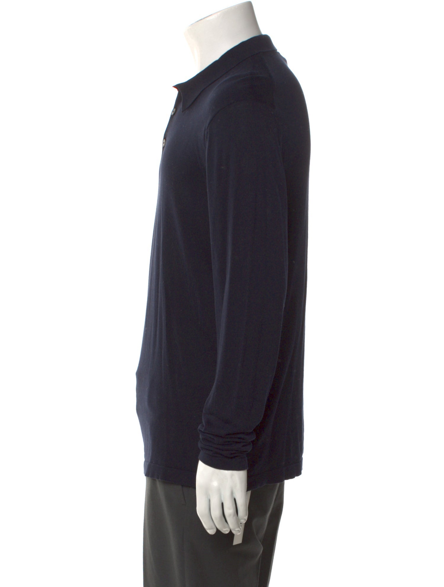 Sunspel Collar Long Sleeve Polo Shirt