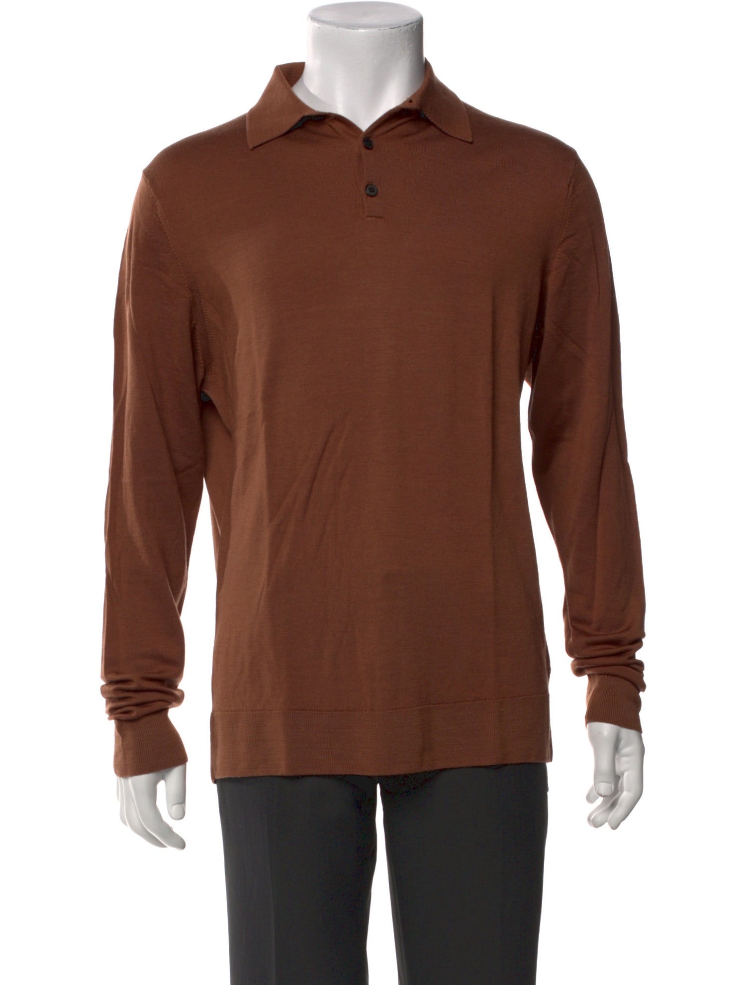 Sunspel Merino Wool Crew Neck Polo Shirt