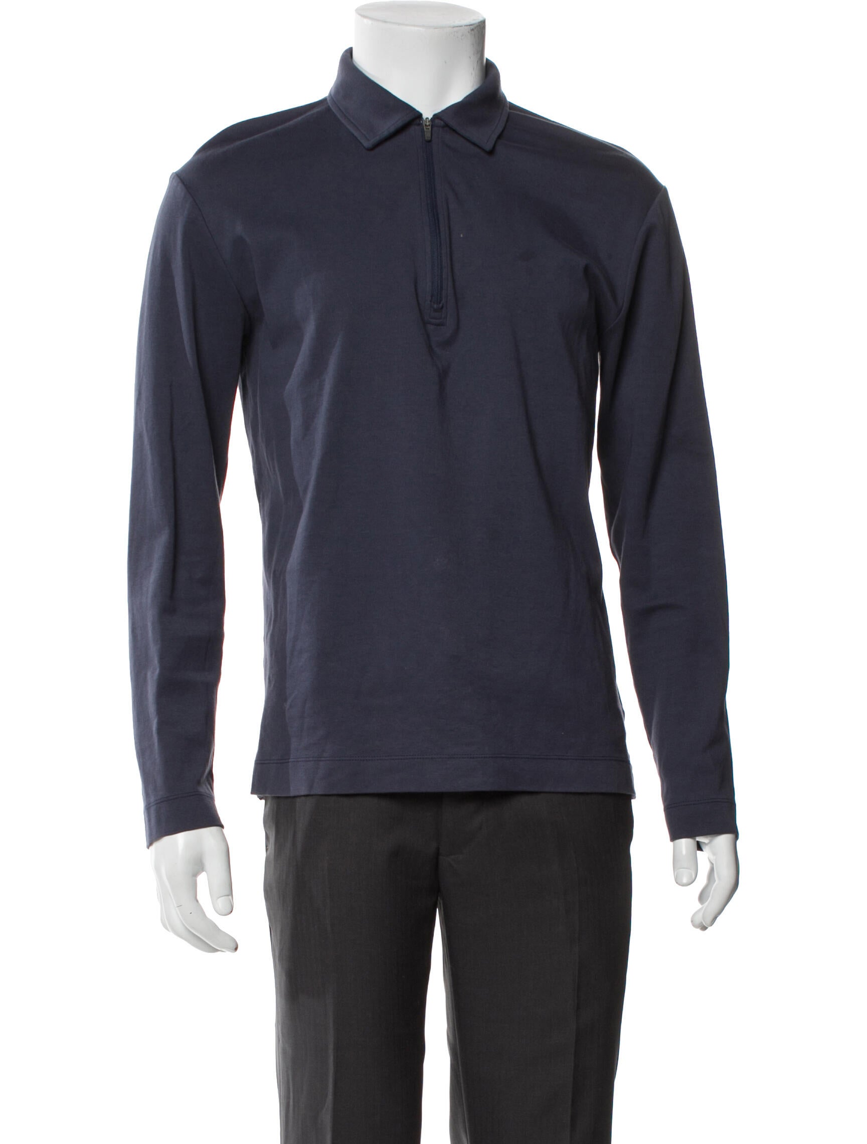 Sunspel Crew Neck Long Sleeve Polo Shirt