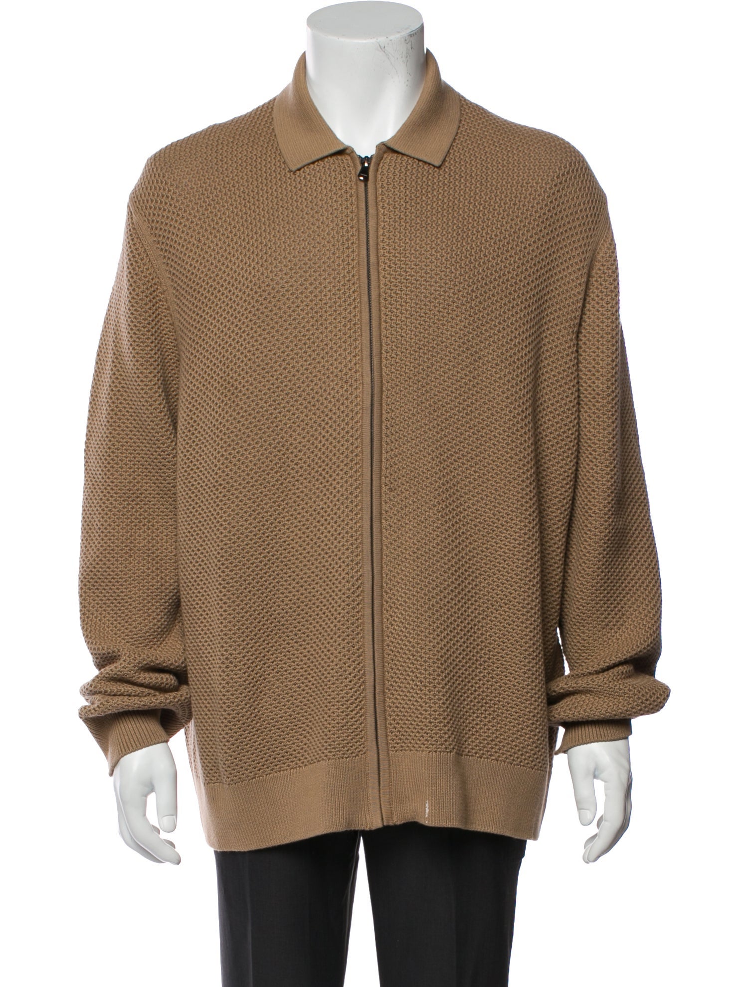 Sunspel Mock Neck Long Sleeve Polo Sweater