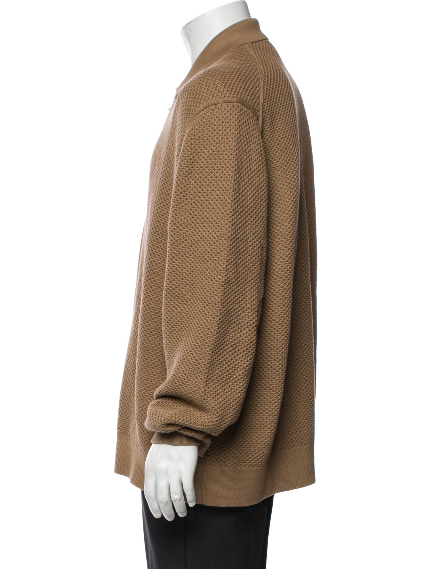 Sunspel Mock Neck Long Sleeve Polo Sweater