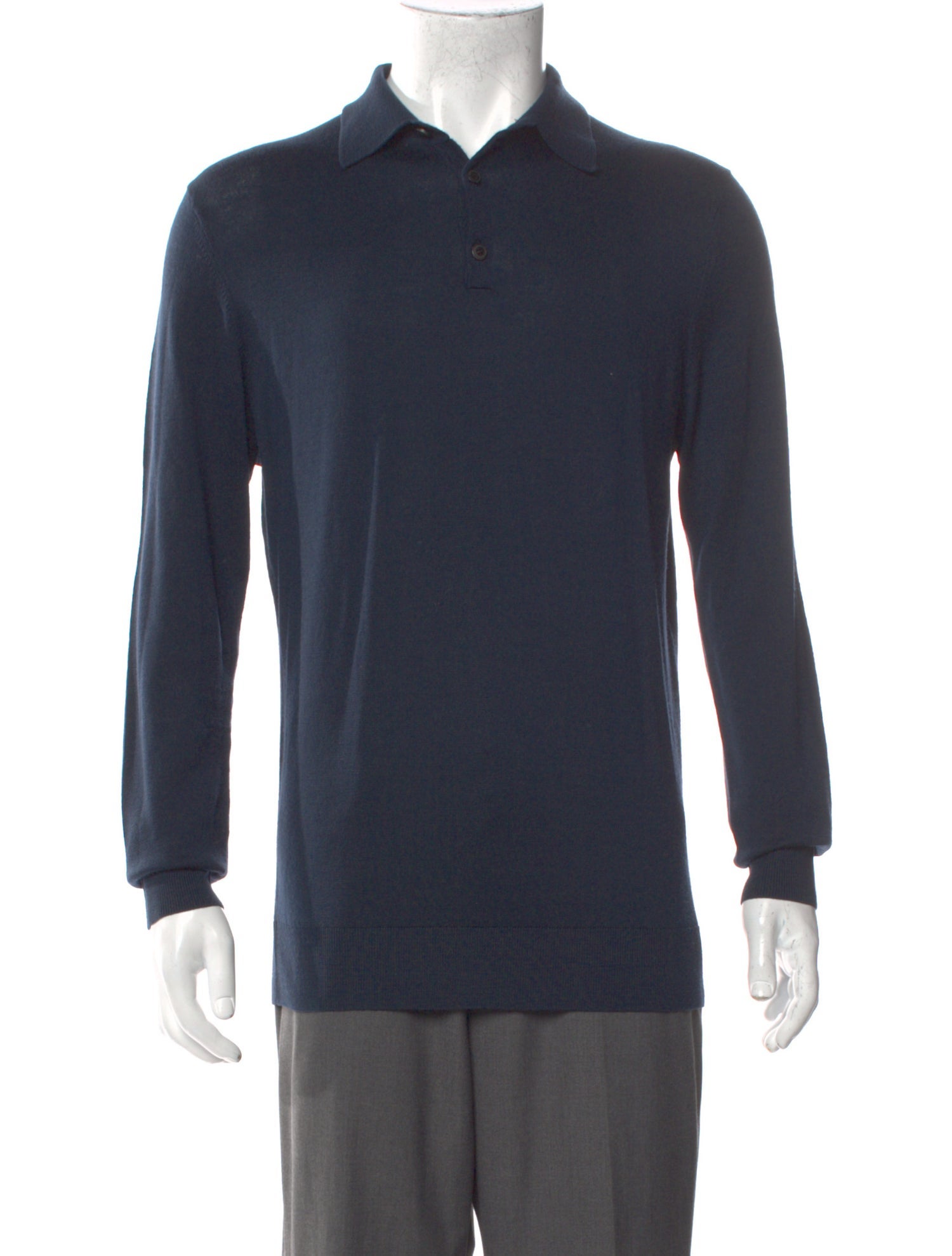 Sunspel Wool Crew Neck Polo Shirt