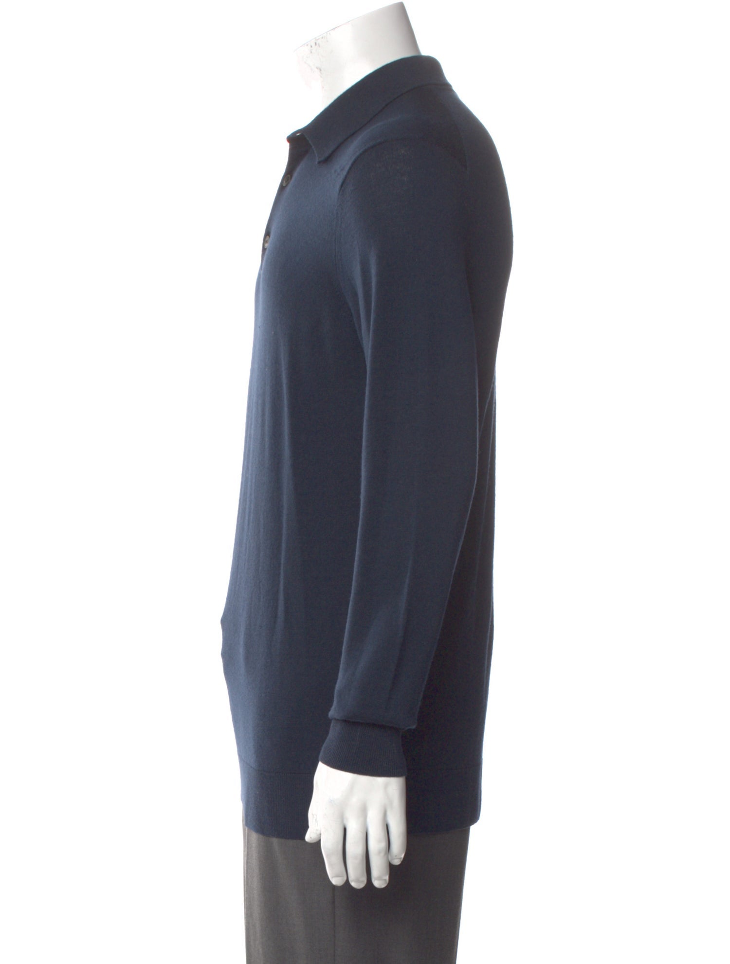 Sunspel Wool Crew Neck Polo Shirt