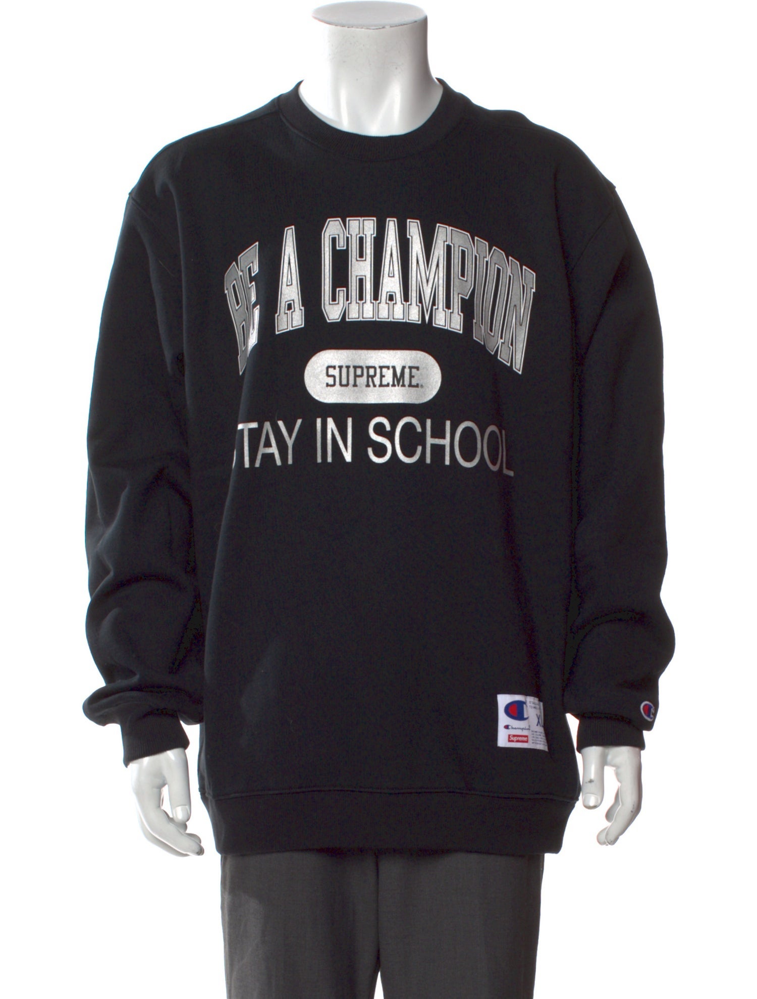 Supreme x Champion Graphic Print Crew Neck Sweatshirt