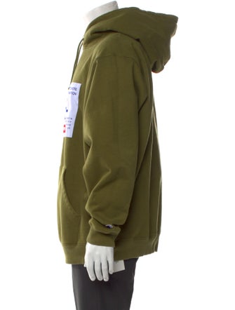 Supreme x Champion Graphic Print V-Neck Hoodie