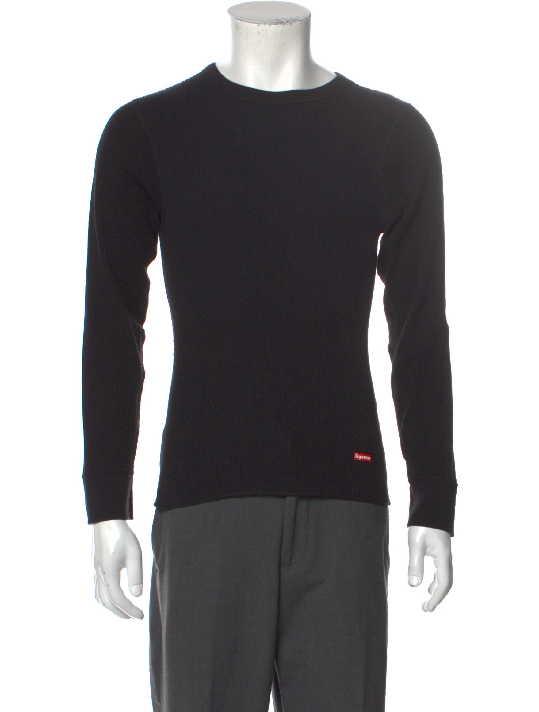 Supreme Hanes Thermal Crew Black Supreme Hanes Thermal Crew (1