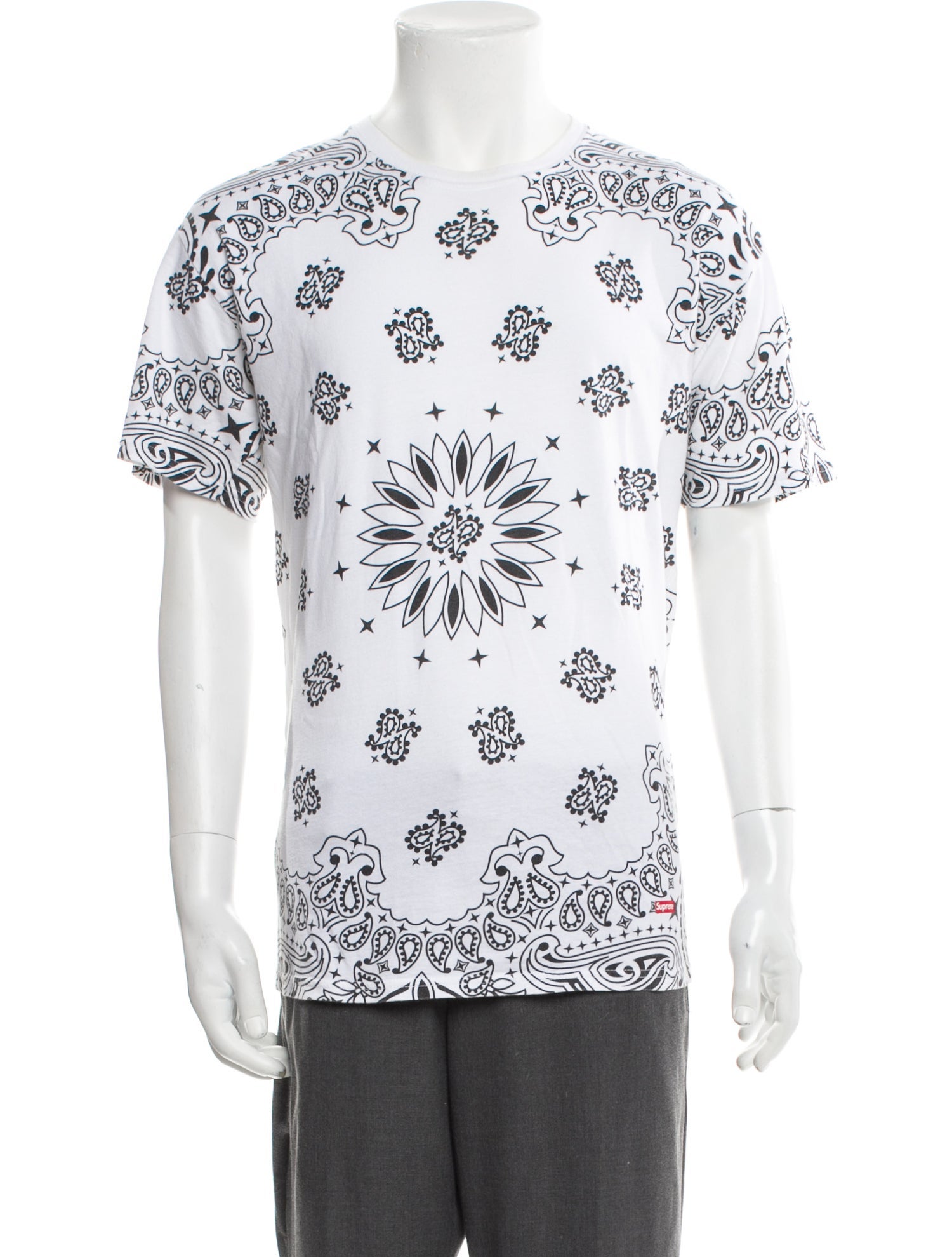 Supreme x Hanes Paisley Print Crew Neck T-Shirt