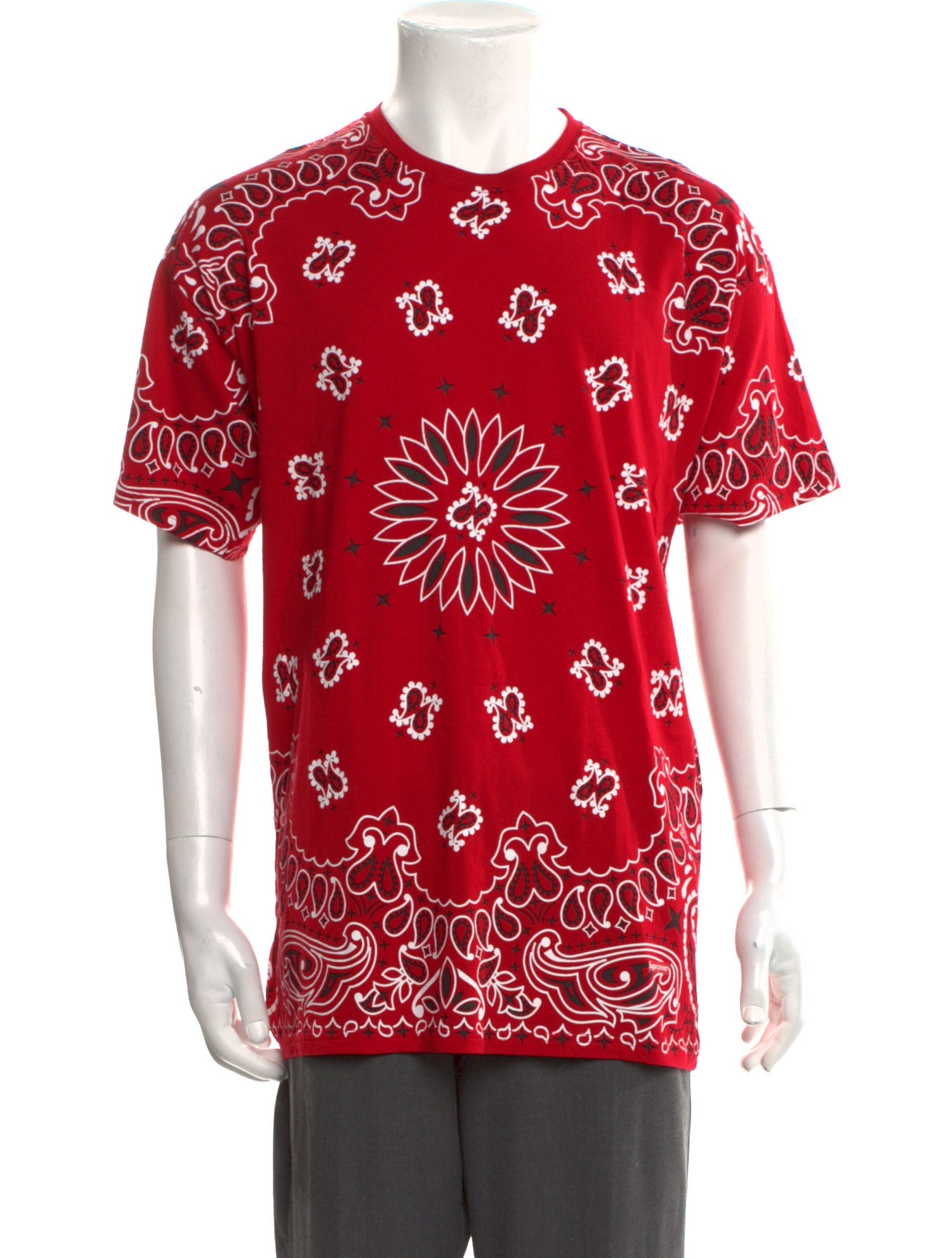 Supreme x Hanes Paisley Print Crew Neck T-Shirt