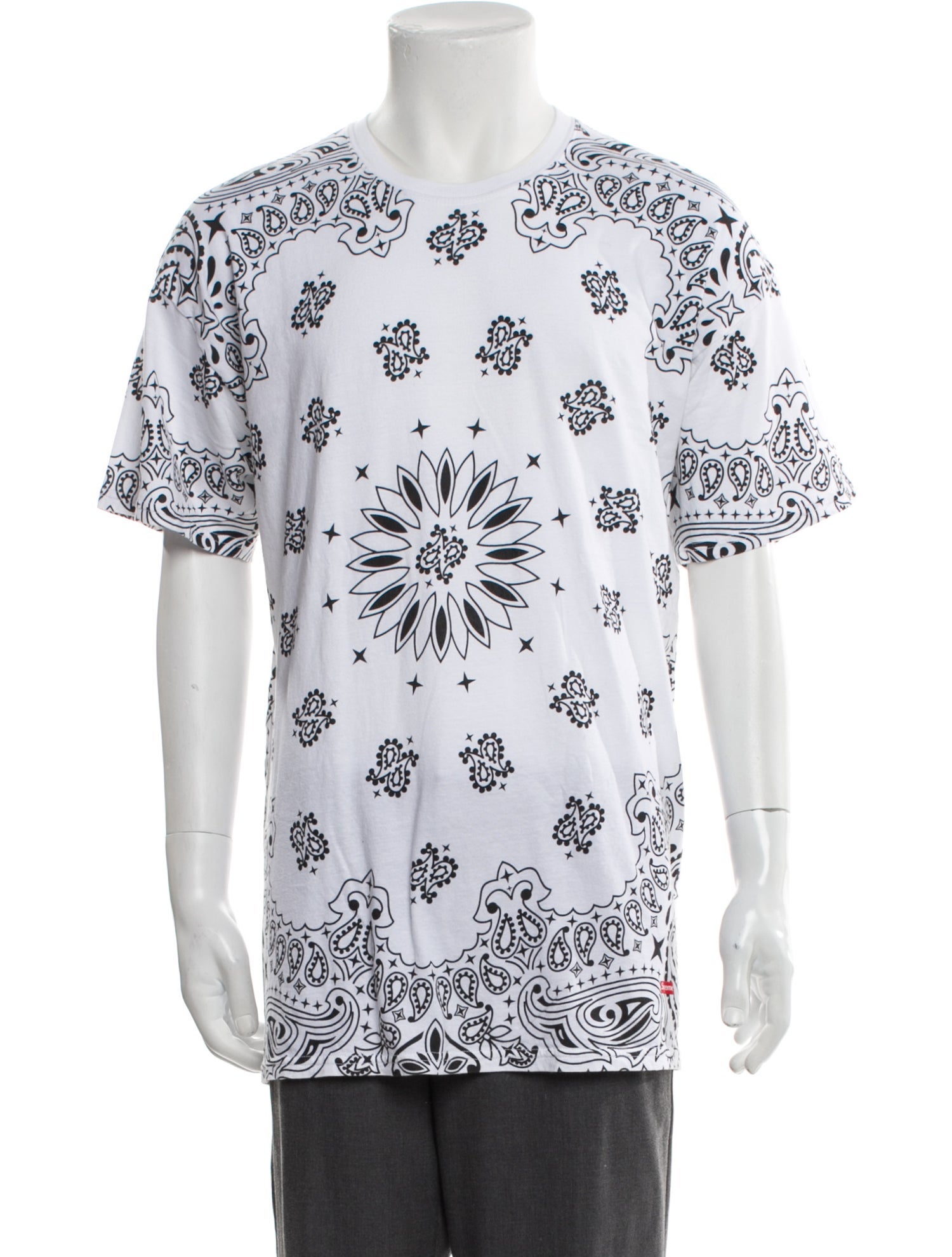 Supreme x Hanes Paisley Print Crew Neck T-Shirt