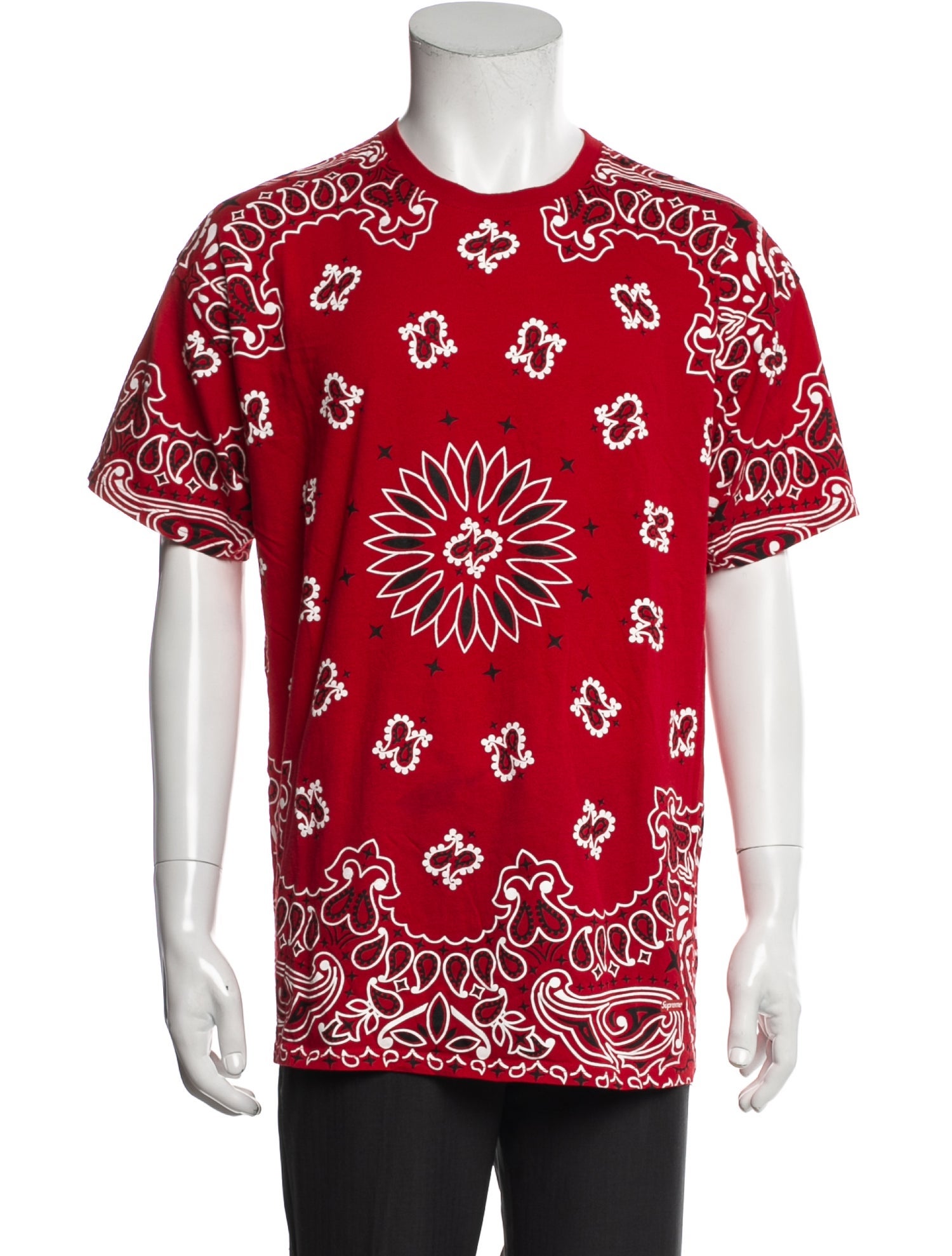 Supreme x Hanes Paisley Print Crew Neck T-Shirt