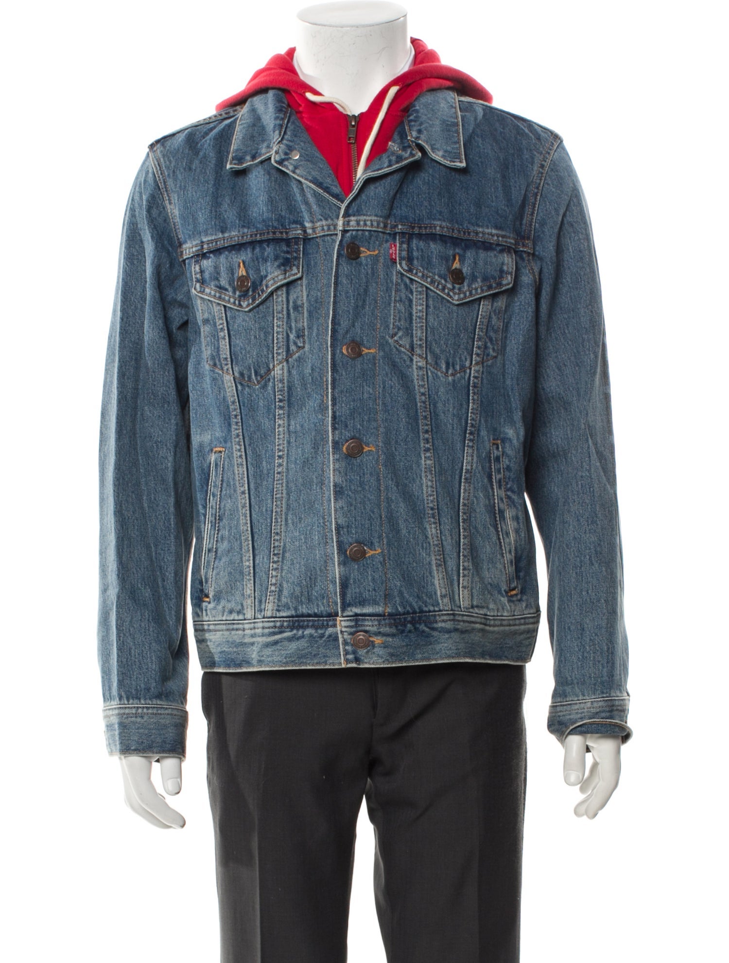 Supreme x Levi's 2017 Fleece Hood Trucker Denim Jacket