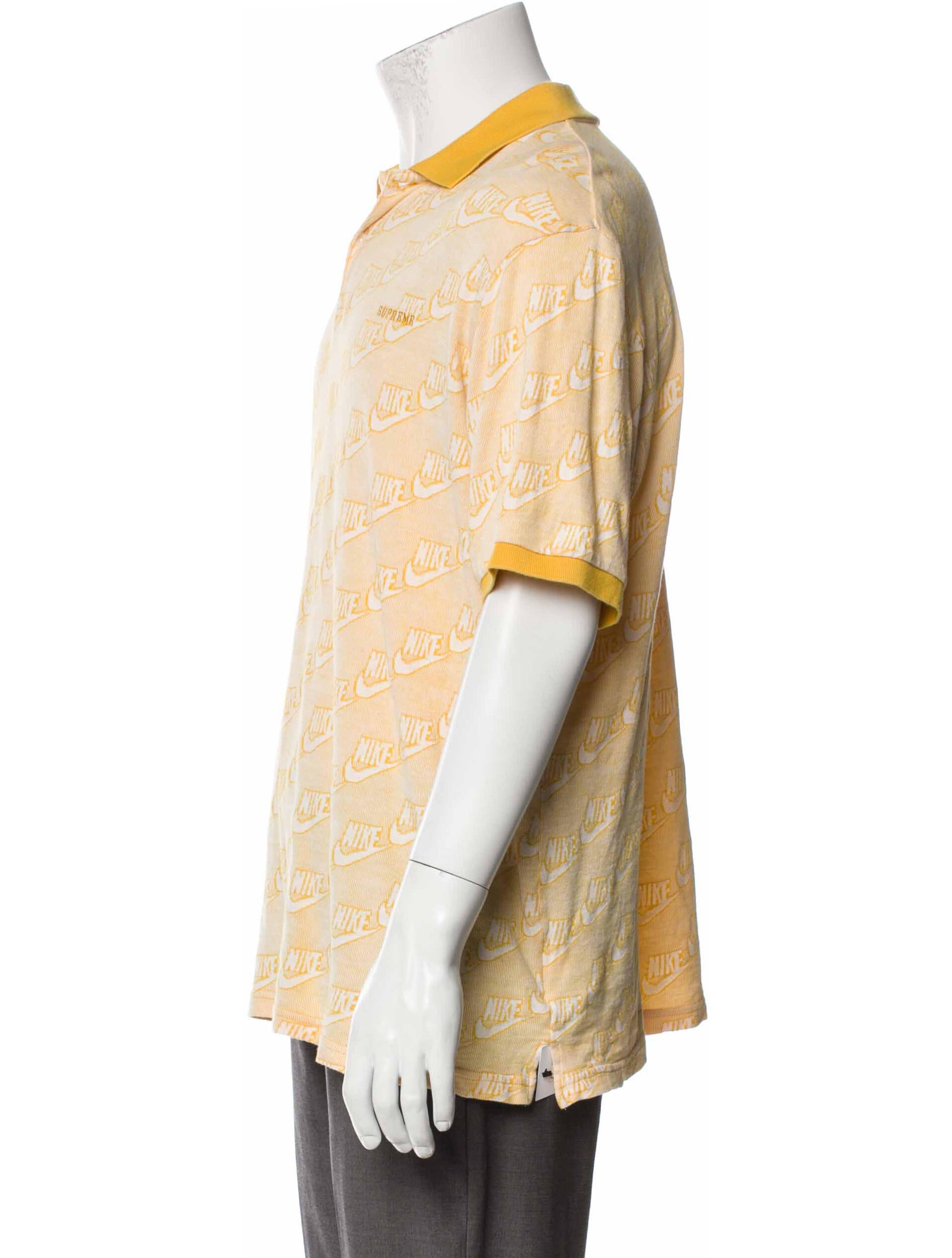 Supreme x Nike 2018 Jacquard Polo Shirt - Yellow Polos, Clothing