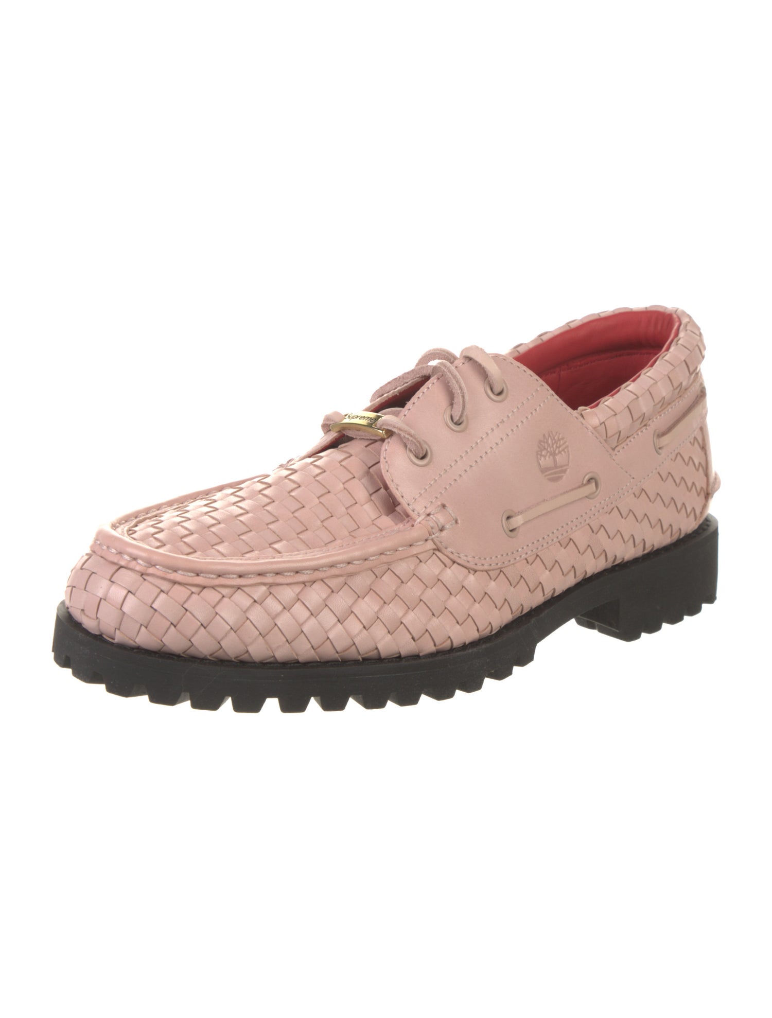 Supreme x Timberland 2022 Woven Leather 3-Eye Lug Boat Shoes