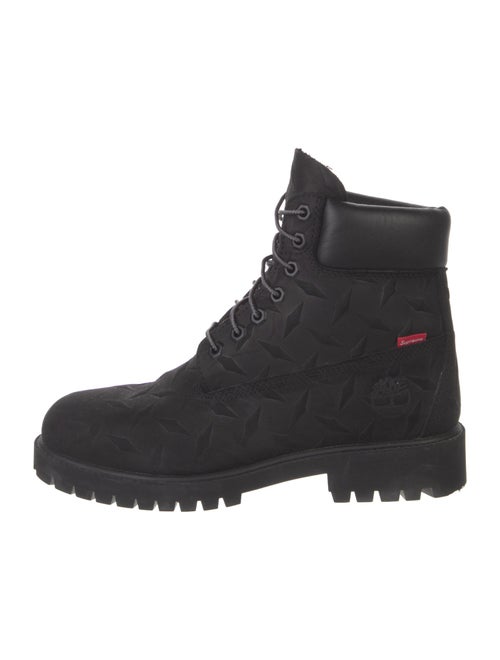 Supreme x Timberland 2023 6" Premium Waterproof Boot Diamond Plate Black Combat Boots