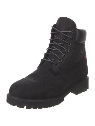 Supreme x Timberland 2023 6" Premium Waterproof Boot Diamond Plate Black Combat Boots