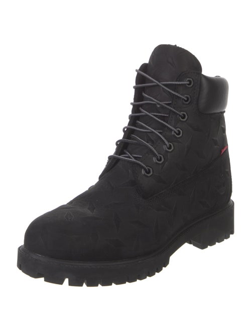 Supreme x Timberland 2023 6" Premium Waterproof Boot Diamond Plate Black Combat Boots
