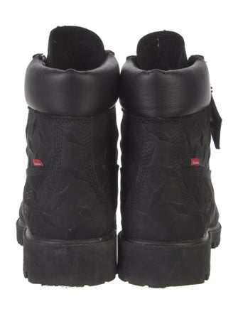 Supreme x Timberland 2023 6" Premium Waterproof Boot Diamond Plate Black Combat Boots