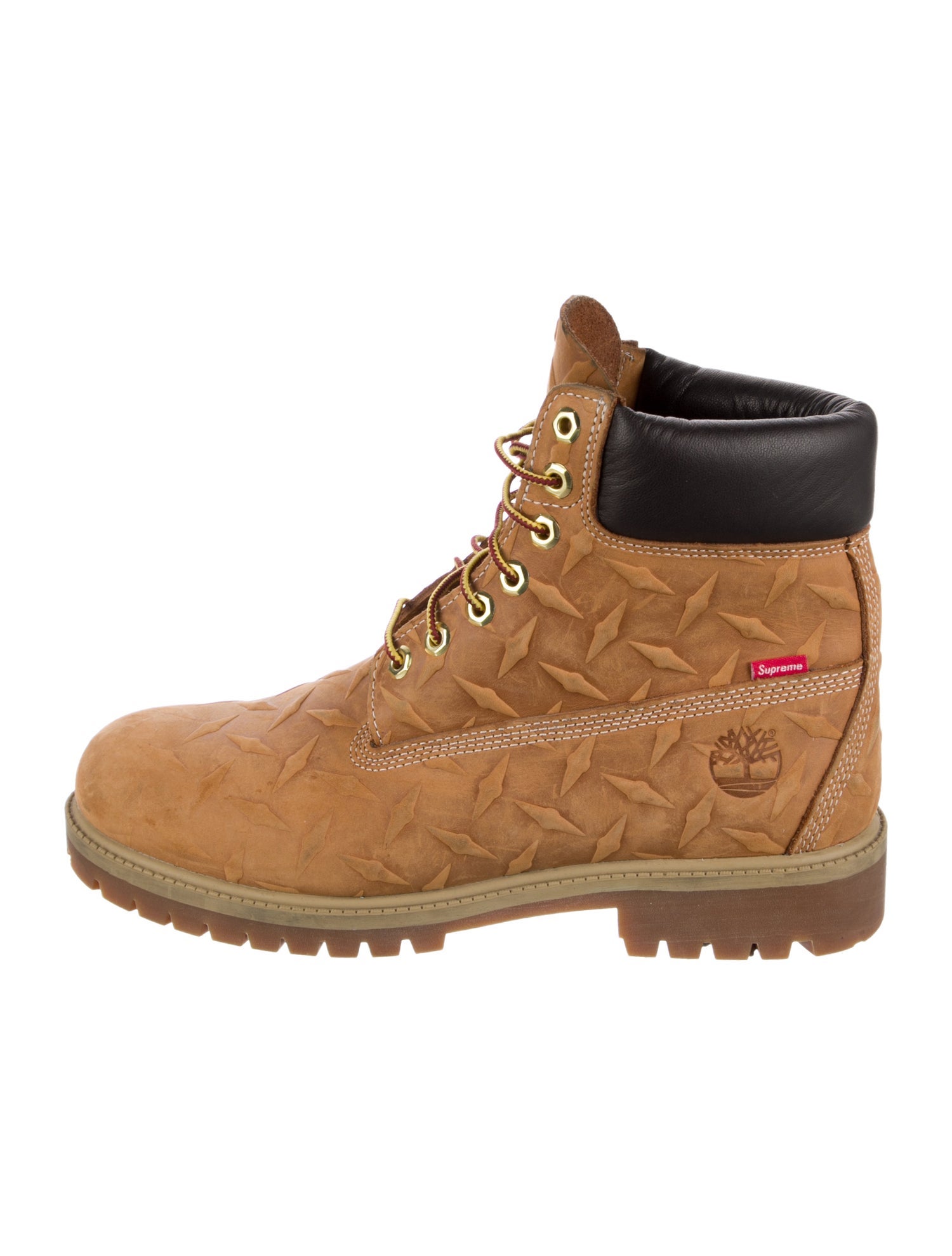Supreme x Timberland 6" Premium Waterproof 'Diamond Plate' Leather Lace-Up Boots