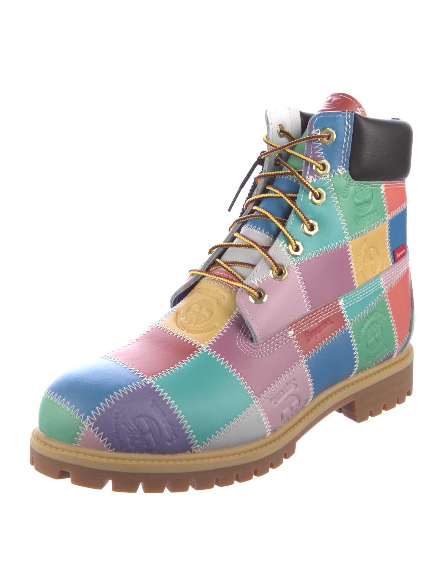 Supreme x Timberland Leather Patterned Hiking Boots w/ Tags