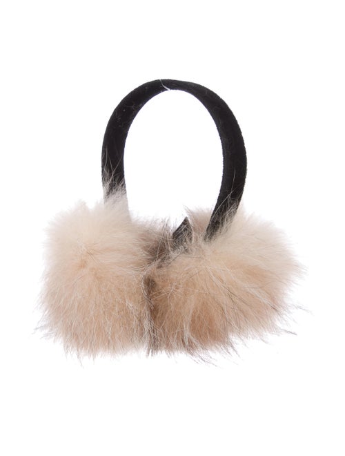 Surell Fox Fur Earmuffs Black