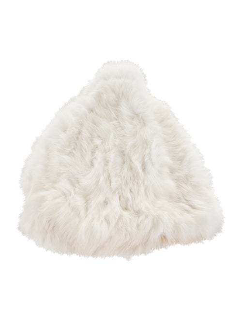 Surell Knit Fur Beanie White