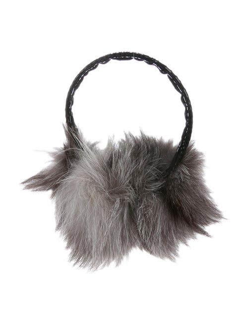 Surell Velvet Fur-Trimmed Earmuffs Black