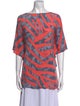 SUN WOO Printed Bateau Neckline Tunic