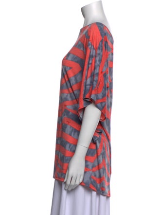 SUN WOO Printed Bateau Neckline Tunic