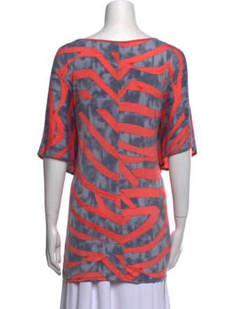 SUN WOO Printed Bateau Neckline Tunic