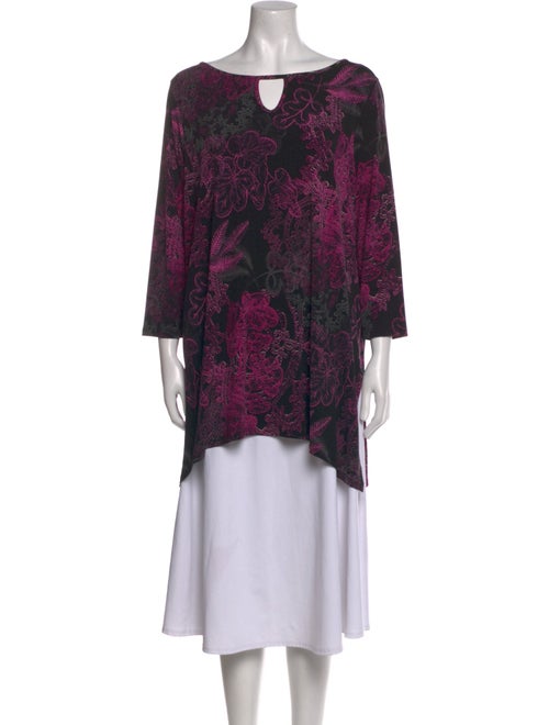 SUN WOO Printed Bateau Neckline Tunic