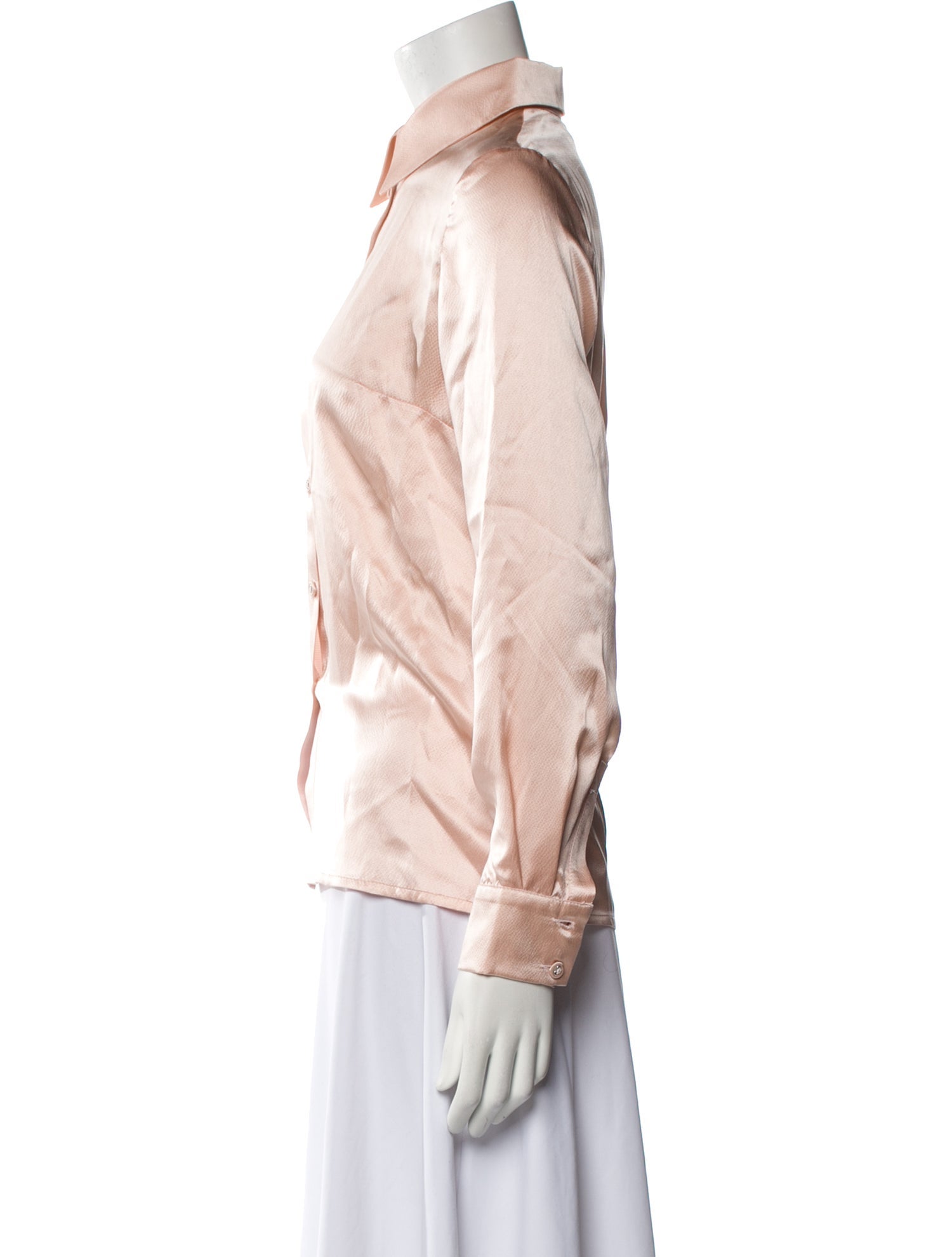 Suzannah Silk Long Sleeve Button-Up Top