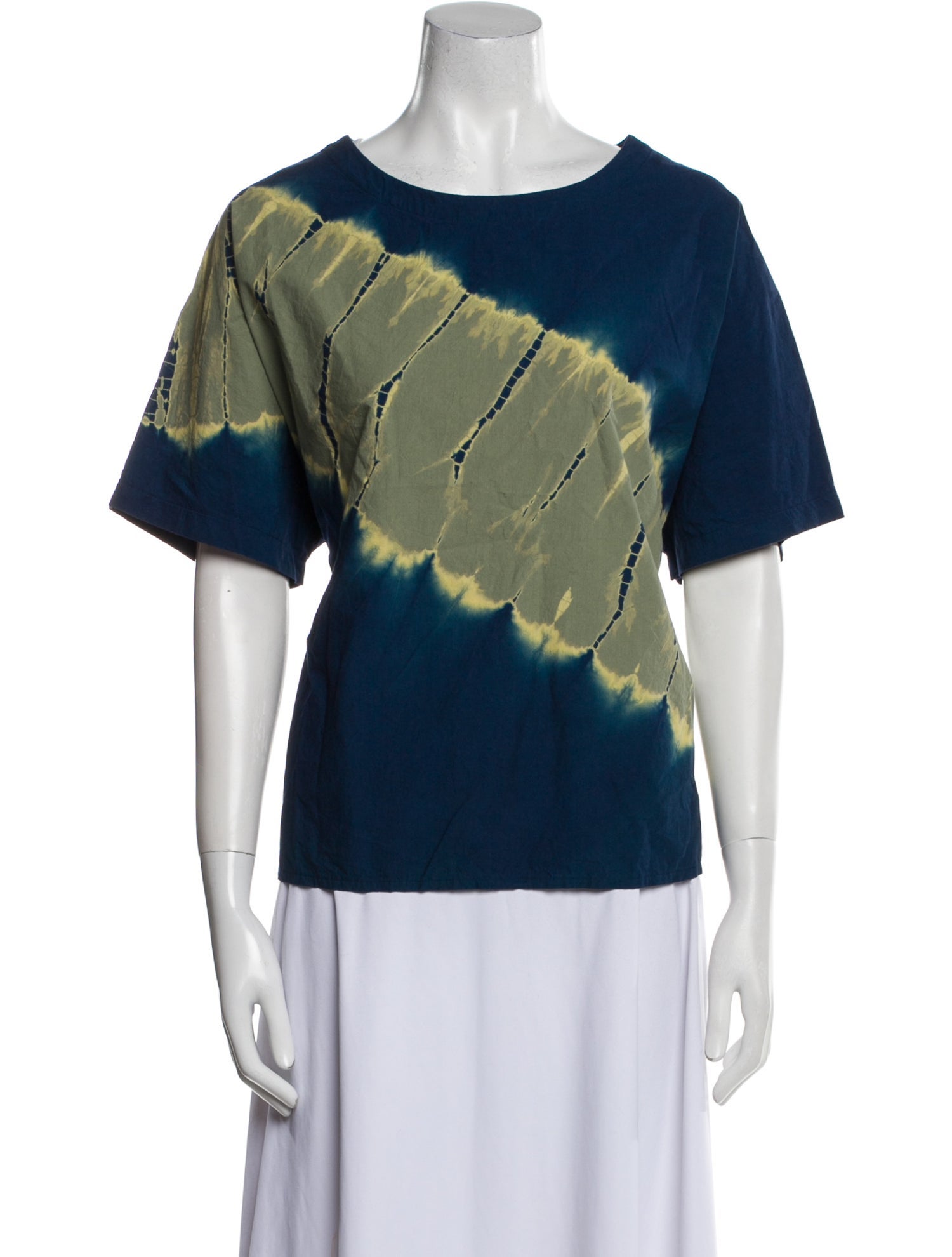 Suzannah Tie-Dye Print Bateau Neckline T-Shirt