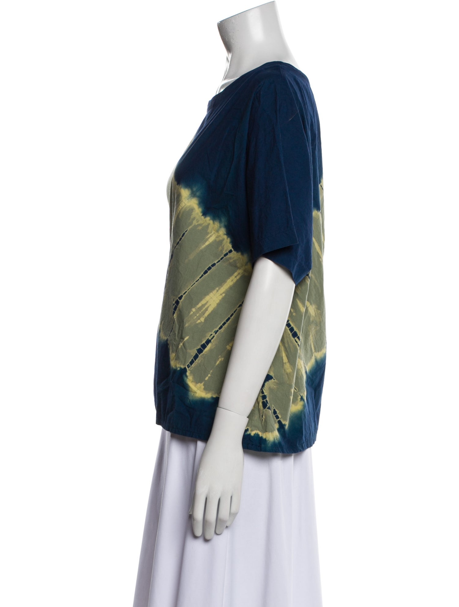Suzannah Tie-Dye Print Bateau Neckline T-Shirt