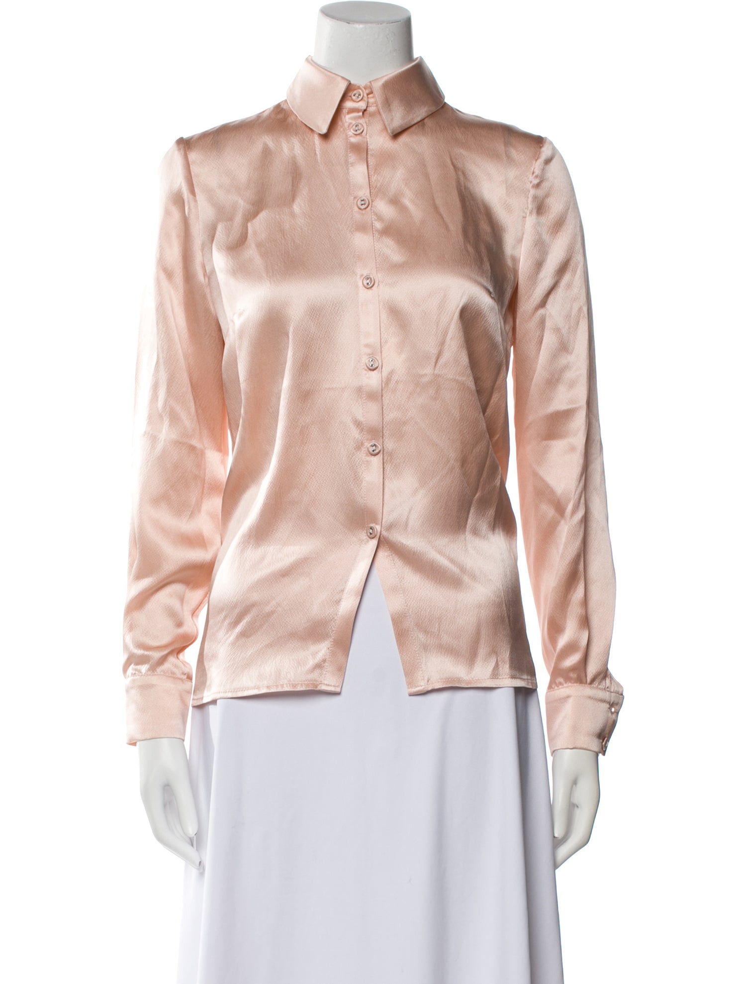 Suzannah Silk Long Sleeve Button-Up Top