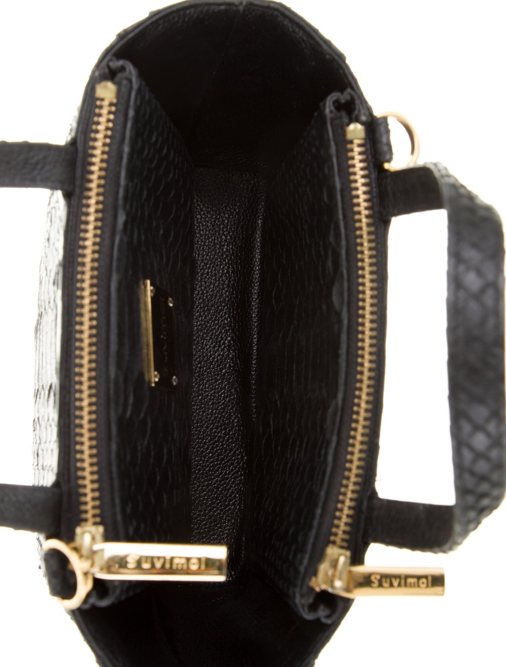 Black python belly S'uvimol SVM tote with gold-to… - image 5