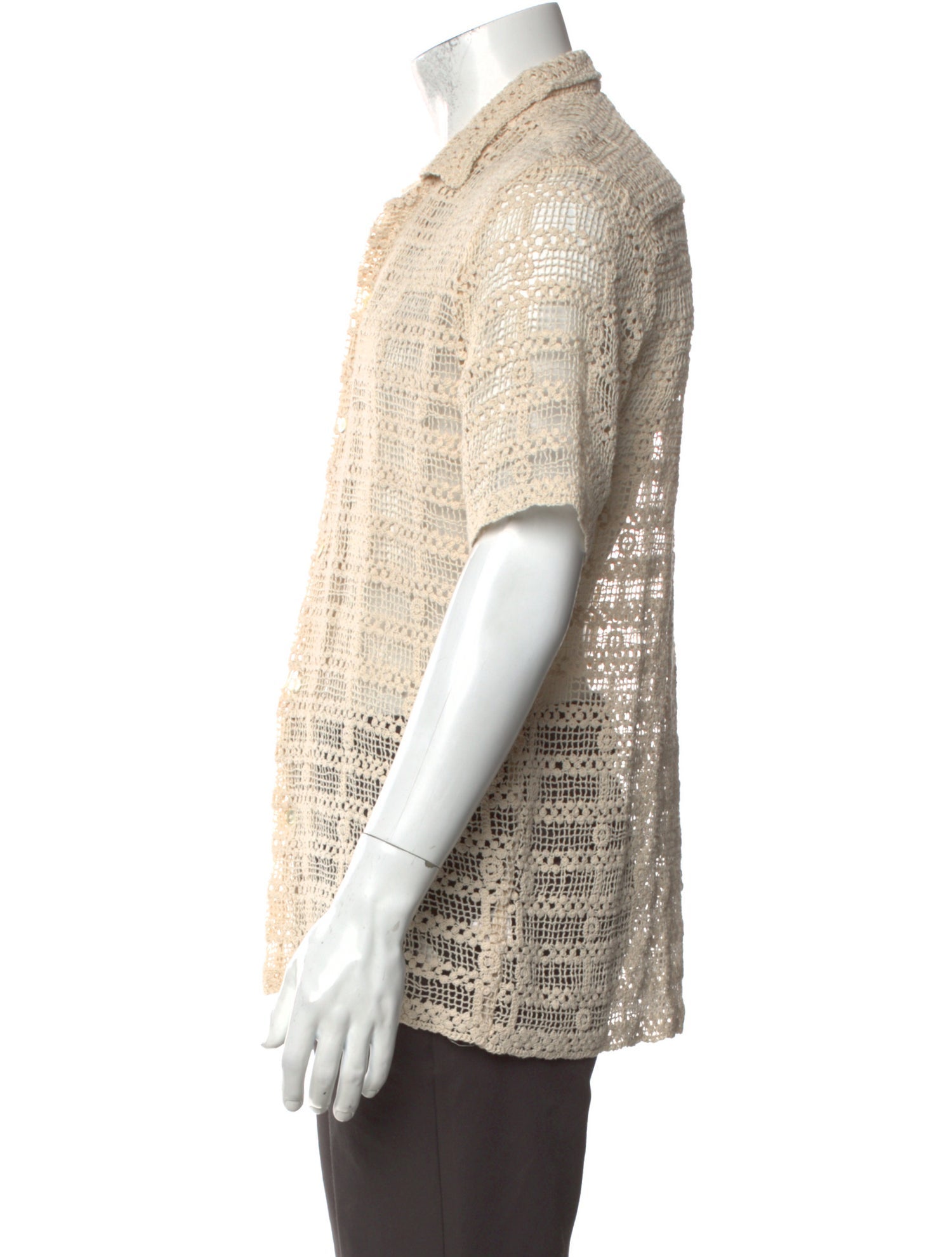 CMMN SWDN Lace Pattern Short Sleeve Shirt