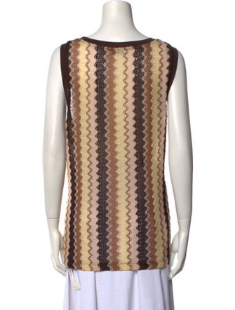 CMMN SWDN Printed Scoop Neck Top