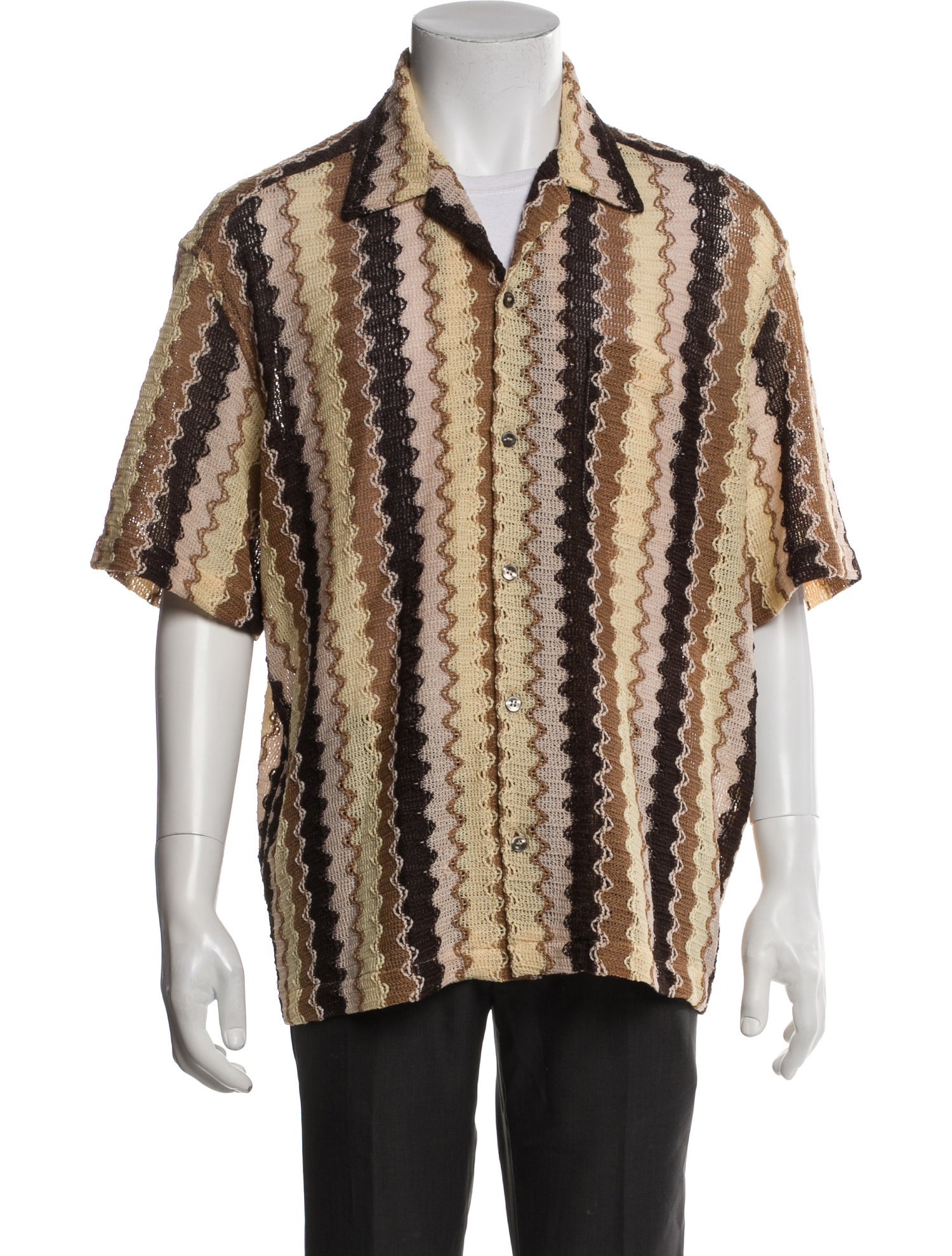 CMMN SWDN Striped Collar Polo Sweater