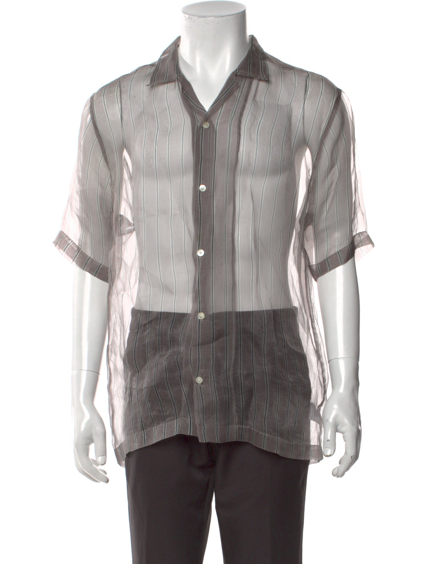 CMMN SWDN Silk Striped Shirt