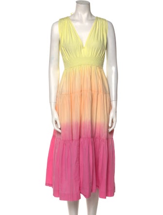 S/W/F V-Neck Midi Length Dress